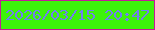 文字の大きさ：2、枠の色：c51998、背景の色：3df20a、文字の色：707ef1 無料ブログパーツのブログ時計