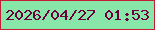 文字の大きさ：2、枠の色：c51d34、背景の色：87e6a8、文字の色：6c003d 無料ブログパーツのブログ時計
