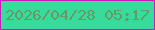 文字の大きさ：3、枠の色：c51eb7、背景の色：37dc9c、文字の色：689865 無料ブログパーツのブログ時計