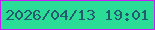 文字の大きさ：2、枠の色：c51ef4、背景の色：2adc96、文字の色：225a6f 無料ブログパーツのブログ時計
