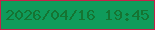 文字の大きさ：5、枠の色：c52149、背景の色：0f9b5b、文字の色：157432 無料ブログパーツのブログ時計