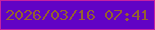 文字の大きさ：2、枠の色：c521a2、背景の色：6103c5、文字の色：94612f 無料ブログパーツのブログ時計