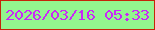 文字の大きさ：3、枠の色：c52509、背景の色：93f58e、文字の色：ca27f7 無料ブログパーツのブログ時計