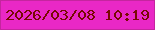文字の大きさ：3、枠の色：c5259f、背景の色：e928c6、文字の色：780902 無料ブログパーツのブログ時計