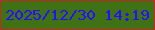 文字の大きさ：3、枠の色：c52626、背景の色：3e7214、文字の色：260efe 無料ブログパーツのブログ時計