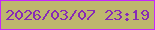 文字の大きさ：3、枠の色：c528fc、背景の色：beb76e、文字の色：872ab6 無料ブログパーツのブログ時計