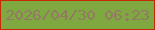 文字の大きさ：5、枠の色：c52907、背景の色：7fa841、文字の色：937963 無料ブログパーツのブログ時計