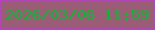 文字の大きさ：5、枠の色：c532ef、背景の色：9b5d76、文字の色：0bb831 無料ブログパーツのブログ時計
