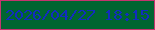 文字の大きさ：2、枠の色：c5346f、背景の色：006531、文字の色：122cbf 無料ブログパーツのブログ時計