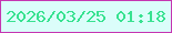 文字の大きさ：1、枠の色：c535b2、背景の色：dbfdfa、文字の色：37e290 無料ブログパーツのブログ時計