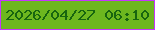 文字の大きさ：5、枠の色：c535fd、背景の色：6db71f、文字の色：17650f 無料ブログパーツのブログ時計