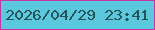 文字の大きさ：5、枠の色：c536a4、背景の色：5cc8dd、文字の色：245457 無料ブログパーツのブログ時計