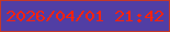 文字の大きさ：1、枠の色：c53727、背景の色：513ea4、文字の色：f9220d 無料ブログパーツのブログ時計