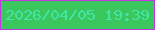文字の大きさ：4、枠の色：c537e2、背景の色：3bc75e、文字の色：3fe6a6 無料ブログパーツのブログ時計