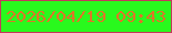 文字の大きさ：3、枠の色：c5385b、背景の色：29f91d、文字の色：df7528 無料ブログパーツのブログ時計