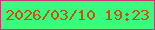 文字の大きさ：2、枠の色：c53a71、背景の色：39fb80、文字の色：cb5008 無料ブログパーツのブログ時計