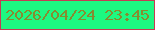 文字の大きさ：5、枠の色：c53b53、背景の色：1df881、文字の色：878b30 無料ブログパーツのブログ時計