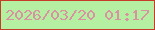 文字の大きさ：3、枠の色：c53c28、背景の色：b4efa2、文字の色：d9929f 無料ブログパーツのブログ時計