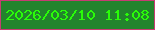 文字の大きさ：5、枠の色：c53c73、背景の色：22842d、文字の色：2afc09 無料ブログパーツのブログ時計
