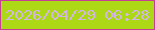 文字の大きさ：3、枠の色：c53f94、背景の色：add815、文字の色：d1b5e7 無料ブログパーツのブログ時計