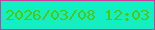 文字の大きさ：2、枠の色：c53f9f、背景の色：13efc2、文字の色：51c70c 無料ブログパーツのブログ時計