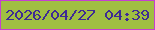 文字の大きさ：3、枠の色：c53fd0、背景の色：a0be42、文字の色：3e2b94 無料ブログパーツのブログ時計