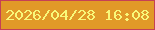 文字の大きさ：3、枠の色：c54055、背景の色：e19928、文字の色：f8f87a 無料ブログパーツのブログ時計