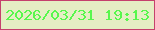 文字の大きさ：5、枠の色：c5416d、背景の色：e5eec4、文字の色：58f74d 無料ブログパーツのブログ時計