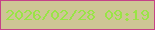 文字の大きさ：3、枠の色：c54288、背景の色：cec595、文字の色：99e446 無料ブログパーツのブログ時計