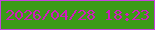 文字の大きさ：1、枠の色：c542de、背景の色：3b9b17、文字の色：cf1cbc 無料ブログパーツのブログ時計