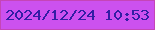 文字の大きさ：3、枠の色：c545b7、背景の色：cc51ef、文字の色：331da5 無料ブログパーツのブログ時計