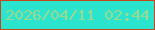 文字の大きさ：1、枠の色：c54619、背景の色：2be4ce、文字の色：9ad990 無料ブログパーツのブログ時計