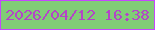 文字の大きさ：1、枠の色：c546fd、背景の色：81cc76、文字の色：b444c8 無料ブログパーツのブログ時計