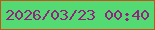 文字の大きさ：1、枠の色：c5531a、背景の色：53da72、文字の色：91257e 無料ブログパーツのブログ時計