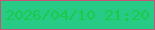 文字の大きさ：1、枠の色：c5537a、背景の色：28cb86、文字の色：1fc948 無料ブログパーツのブログ時計