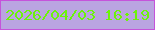 文字の大きさ：4、枠の色：c553da、背景の色：baa4e1、文字の色：6cf409 無料ブログパーツのブログ時計
