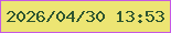 文字の大きさ：4、枠の色：c558e5、背景の色：ede573、文字の色：2e5530 無料ブログパーツのブログ時計