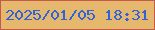 文字の大きさ：5、枠の色：c55a4c、背景の色：e5b86e、文字の色：2f63d7 無料ブログパーツのブログ時計