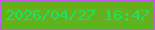 文字の大きさ：5、枠の色：c55af6、背景の色：63af1d、文字の色：1ce265 無料ブログパーツのブログ時計