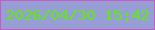 文字の大きさ：3、枠の色：c55cc5、背景の色：979ed4、文字の色：5cec12 無料ブログパーツのブログ時計