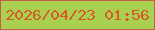 文字の大きさ：1、枠の色：c55f4a、背景の色：aad050、文字の色：d75b28 無料ブログパーツのブログ時計