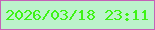 文字の大きさ：5、枠の色：c562b7、背景の色：bcf3cb、文字の色：3ef315 無料ブログパーツのブログ時計