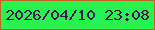 文字の大きさ：5、枠の色：c56327、背景の色：26f44f、文字の色：440f58 無料ブログパーツのブログ時計