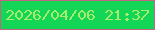 文字の大きさ：1、枠の色：c56385、背景の色：13d556、文字の色：a7ec6d 無料ブログパーツのブログ時計