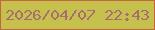 文字の大きさ：3、枠の色：c5643f、背景の色：c6c14d、文字の色：a76e71 無料ブログパーツのブログ時計