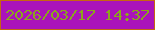 文字の大きさ：4、枠の色：c56611、背景の色：aa13ba、文字の色：8ba61c 無料ブログパーツのブログ時計