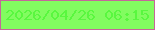 文字の大きさ：5、枠の色：c5679a、背景の色：82fc60、文字の色：59f73f 無料ブログパーツのブログ時計