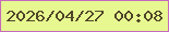 文字の大きさ：5、枠の色：c56abc、背景の色：e7f890、文字の色：4f4528 無料ブログパーツのブログ時計