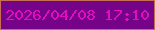 文字の大きさ：3、枠の色：c56e51、背景の色：750387、文字の色：e20cc2 無料ブログパーツのブログ時計
