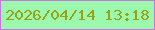 文字の大きさ：1、枠の色：c574e1、背景の色：9bf8ad、文字の色：98a216 無料ブログパーツのブログ時計